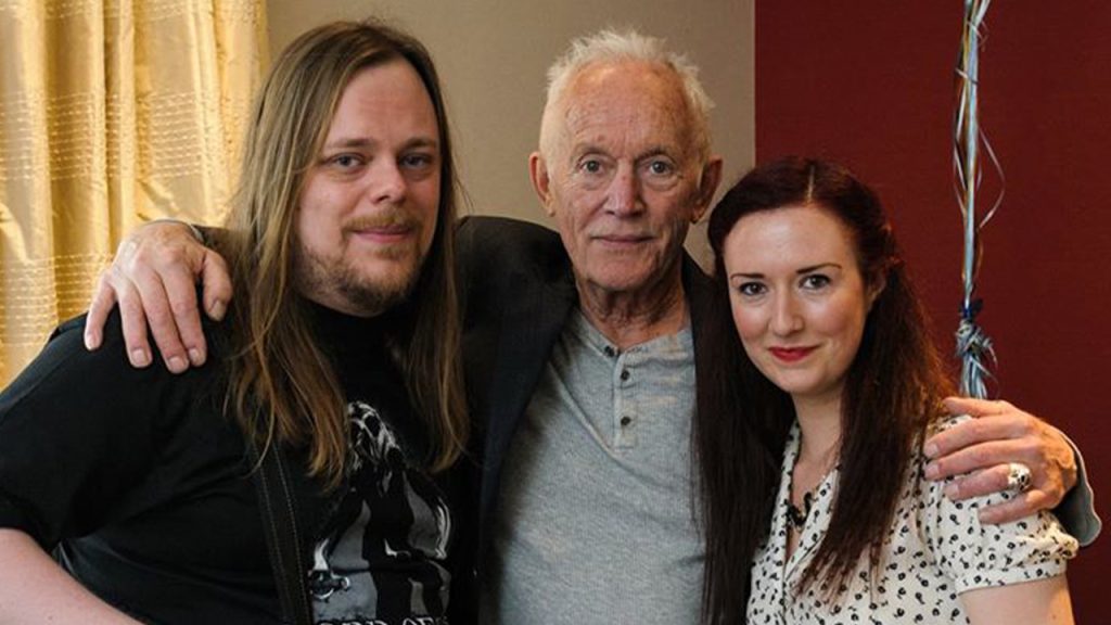 Sarah Daly with Lance Henriksen and Lawrie Brewster before filming Kids vs Monsters.