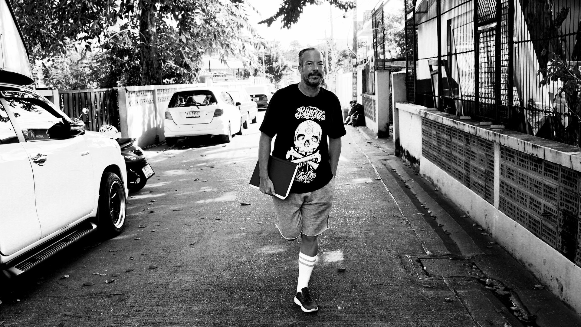 Director Simon Rumley on location during the making of Crushed.